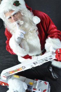 Real bearded Santa Claus portrait in Dallas Texas