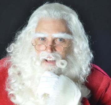 Real bearded Santa Claus smiling portrait available for hire in Los Angeles