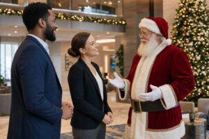 Professional Santa entertainer for Columbus Ohio corporate holiday event