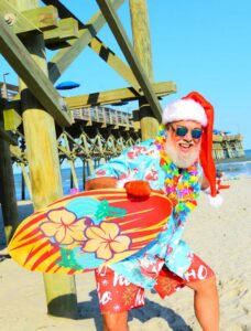 Coastal Santa Claus for Jacksonville Florida holiday celebration
